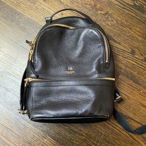 Black leather Henri Bendel backpack